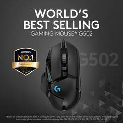 Logitech G502 Hero optická herní myš, přenos USB, 11 tlačítko, 16000 dpi, černá