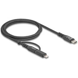 Delock Kabel USB-C USB 2.0 USB-C ® zástrčka, USB-C ® zástrčka, Apple Lightning konektor 1.00 m černá 81170
