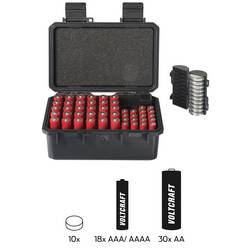 VOLTCRAFT Outdoorový kufr na akumulátory/baterie 58x AA, AAA, AAAA, Knoflíkové baterie (d x š x v) 18.4 x 13.2 x 7.7 cm