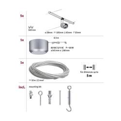 Paulmann Salt 94145 kompletní lankový systém GU5.3 50 W LED chrom (matný)
