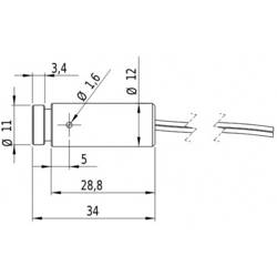 Picotronic laserový modul bodová červená 1 mW DG650-1-5 (12x34)