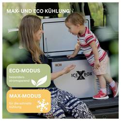 CrossTools ICEBOX 40 Eco přenosná lednice (autochladnička) Energetická třída (EEK2021): B (A - G) kompresor 230 V, 24 V, 12 V stříbrná (matná), černá 37 l
