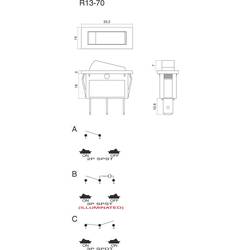 TRU COMPONENTS 1587529 kolébkový spínač TC-R13-70B-01 RT 250 V/AC 10 A 1x vyp/zap s aretací 1 ks
