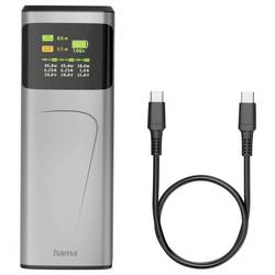 Hama High Power powerbanka Li-Ion, 20000 mAh, Power Delivery 3.0, Quick Charge 3.0, USB-C®, USB-A, šedá, Indikátor stavu