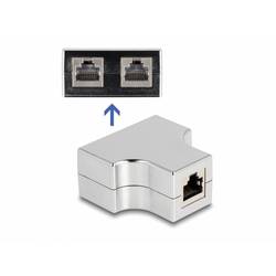 Delock RJ45 síťový adaptér CAT 5e [1x RJ45 zásuvka - 2x RJ45 zásuvka] stříbrná