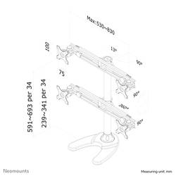 Neomounts držák monitoru FPMA-D700DD4 4 Displej: (s) 48,3 cm (19) - 76,2 cm (30) černá nastavitelná výška, naklápěcí, nakláněcí, otočný