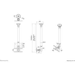 Neomounts FPMA-C100 stropní držák na monitor 1 Displej: (s) 25,4 cm (10) - 76,2 cm (30) černá nastavitelná výška, naklápěcí, nakláněcí, otočný