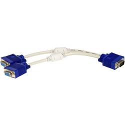 Akyga AK-AD-20 VGA adaptér [1x VGA zástrčka - 2x VGA zásuvka] bílá 15 cm