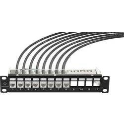Renkforce RF-4996626 12 portů patch panel 254 mm (10) nevybavený specifikací 1 U černá neosazený
