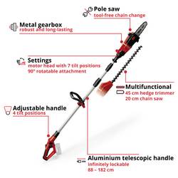 Einhell 3410800 Power X-Change GE-HC 18 Li T- Solo akumulátor prořezávač, nůžky na keře bez akumulátoru 18 V Li-Ion 88 cm
