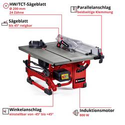 Einhell TC-TS 8 I stolní kotoučová pila, průměr listu 200 mm, 230 V