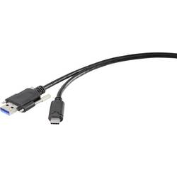 Renkforce USB kabel USB 3.2 Gen1 USB-A zástrčka, USB-C ® zástrčka 1.00 m černá lze šroubovat RF-3386040