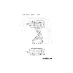 Metabo SSW 18 LTX 1750 BL, 602402660 aku rázový utahovák, 1750 Nm, 18 V, 5.5 Ah, LiHD , bezkartáčové, vč. 2x aku, kufřík, vč. nabíječky