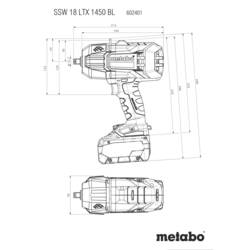 Metabo SSW 18 LTX 1450 BL, 602401660 aku rázový utahovák, 1450 Nm, 20 V, LiHD , bezkartáčové, vč. 2x aku, kufřík, vč. nabíječky