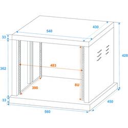 Omnitronic SR-19 19palcový rack 8 U ocel