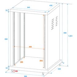 Omnitronic SR-19 19palcový rack 20 U ocel s kolečky