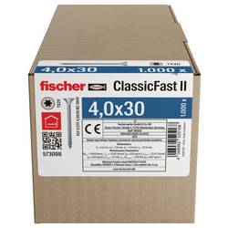 Fischer 573098 šrouby do dřevotřísky 30 mm TX 1000 ks