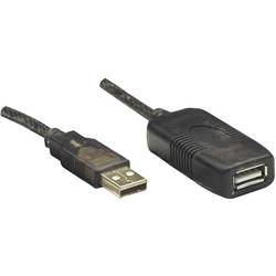 Manhattan USB kabel USB 2.0 USB-A zástrčka, USB-A zásuvka 20.00 m černá 150958