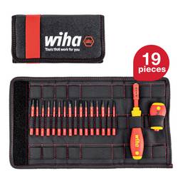 Wiha slimVario sada šroubováků, plochý, křížový PH, Pozidriv, Plus/Minus, TORX, šestiúhelník, 19dílná, 41231