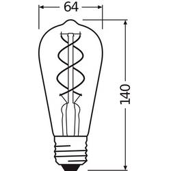 OSRAM HOMELIGHTING 4099854091292 LED Energetická třída (EEK2021) G (A - G) E27 Svítidlo, Edisonka 4 W = 28 W teplá bílá (Ø x d) 64 mm x 143 mm 1 ks