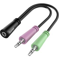 Hama 00200351 jack audio kabel [2x jack zástrčka 3,5 mm - 1x jack zásuvka 3,5 mm] 0.15 m černá