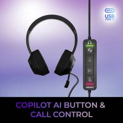 Adesso Xtream P7 AI Copilot Headset Headset otevřená (On Ear) kabelová stereo černá melírovaná headset Počítače