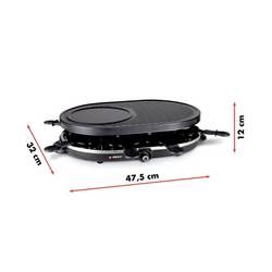 Alpina Switzerland 871125218240 raclette gril 8 pánví, nepřilnavý povlak, indikátor černá
