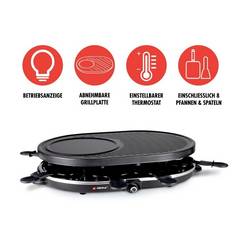 Alpina Switzerland 871125218240 raclette gril 8 pánví, nepřilnavý povlak, indikátor černá