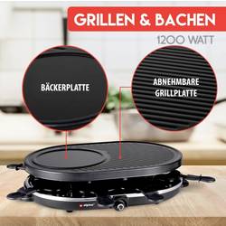 Alpina Switzerland 871125218240 raclette gril 8 pánví, nepřilnavý povlak, indikátor černá