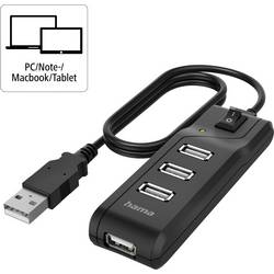 Hama 00200118 USB Hub 4 porty USB-A USB 2.0 480 MBit/s černá