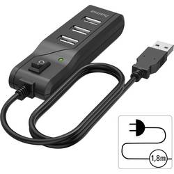 Hama 00200118 USB Hub 4 porty USB-A USB 2.0 480 MBit/s černá
