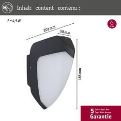 Paulmann Circula 94526 venkovní nástěnné LED osvětlení s PIR detektorem LED 14 W antracitová