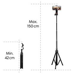 Hama Rotary Smartphone II sada stativu 1/4palcové min./max.výška=41.5 - 150 cm černá