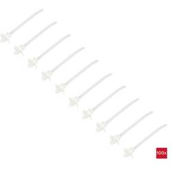 TRU COMPONENTS TC-13030680, TC-WM-100-4.8-N, stahovací pásky, 4.8 mm, 100 mm, přírodní, s křídlovým uzávěrem, chemická odolnost, 100 ks