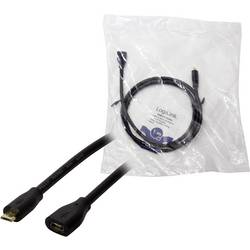 LogiLink USB kabel USB 2.0 USB Micro-B zástrčka, USB Micro-B zásuvka 1.00 m černá s prodlužovacím kabelem CU0121