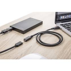 Digitus USB kabel USB 3.2 Gen1 USB-C ® zástrčka, USB-C ® zásuvka 0.70 m černá oboustranně zapojitelná zástrčka AK-300210-007-S