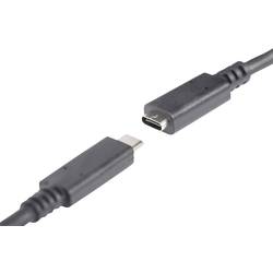 Digitus USB kabel USB 3.2 Gen1 USB-C ® zástrčka, USB-C ® zásuvka 0.70 m černá oboustranně zapojitelná zástrčka AK-300210-007-S