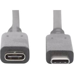 Digitus USB kabel USB 3.2 Gen1 USB-C ® zástrčka, USB-C ® zásuvka 0.70 m černá oboustranně zapojitelná zástrčka AK-300210-007-S