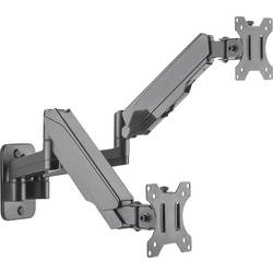 Manhattan 461627 držák na zeď pro monitor 2 Displej: (s) 43,2 cm (17) - 81,3 cm (32) černá otočný, nastavitelná výška, naklápěcí, nakláněcí