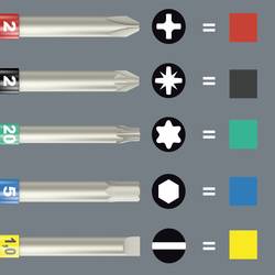 Wera Kraftform Kompakt 838 RA S Imperial Set 1 05051065001 sada bitů, 14dílná, křížový PH, křížový PZ, TORX, inbus, vnitřní čtyřhran, plochý, 1/4