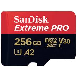 SanDisk SanDisk Extreme Pro - Flash-Speicherkarte (microSDXC-an-SD-Adapter inbegriffen) paměťová karta microSDXC 256 GB Class 10, UHS-I, v30 Video Speed Class