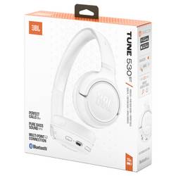 JBL Tune 530 sluchátka otevřená (On Ear) Bez kabelu, Bluetooth® bílá