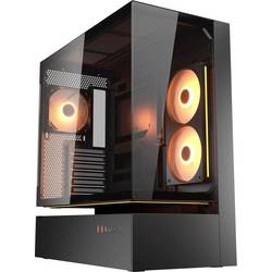 Cougar CFV235 midi tower PC skříň černá 3 předinstalované ventilátory, integrované osvětlení, boční okno, prachový filtr