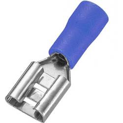 TRU COMPONENTS T1904C039 sortiment plochých zásuvek Šířka zástrčky: 6.30 mm Tloušťka konektoru: 0.80 mm 180 ° částečná izolace modrá 25 ks