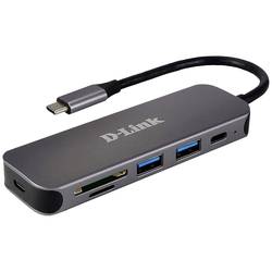 D-Link DUB-2325/E USB Hub 2 + 2 port USB-A, USB-C®, SD, microSD USB 3.0 5 GBit/s s konektorem USB C antracitová DUB-2325/E