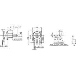 Potentiometer Service 63250-01600-2163/B2,5K, RD1601F-20F4-30R-B2,5K-602 otočný potenciometr, 1cestný , Mono, 0.2 W, 2.5 kΩ, 1 ks