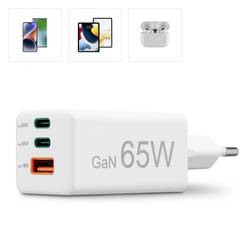 Hama USB nabíječka, USB Power Delivery (USB-PD) , 1x USB A , 2x USB-C®, 65.00 W, Dodávka energie, bílá
