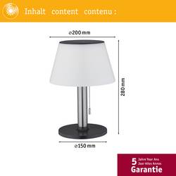 Paulmann 94309 4000870943090 solární stolní lampa 0.8 W teplá bílá nerezová ocel