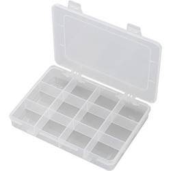 TRU COMPONENTS E-110 krabička na malé součástky (d x š x v) 184 x 124 x 25 mm přihrádek: 12 pevné rozčlenění Obsah 1 ks
