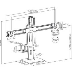 My Wall HL61L držák monitoru 2 Displej: (s) 43,2 cm (17) - 68,6 cm (27) černá otočný, naklápěcí, nastavitelná výška